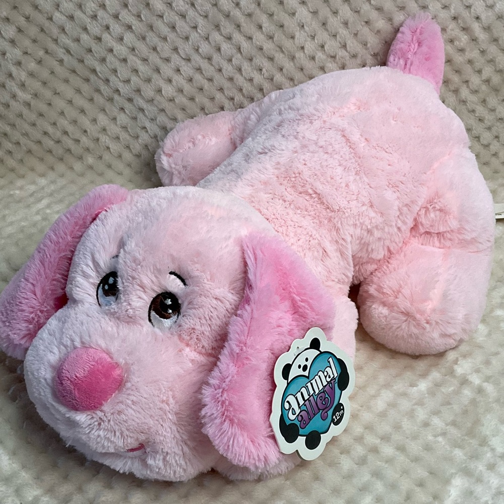 Animal Alley Pink Plush Puppy Dog Toys R Us Stuffed Animal Toy with Tags